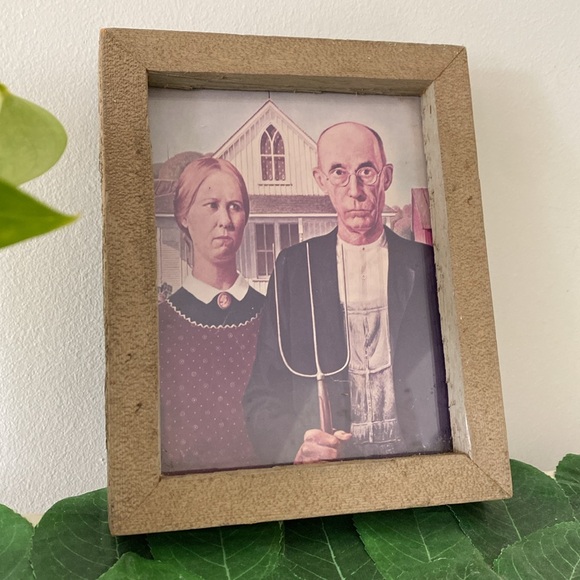 Famous American Gothic Print by Grant Wood Vintage Framed Artwork - Picture 7 of 7